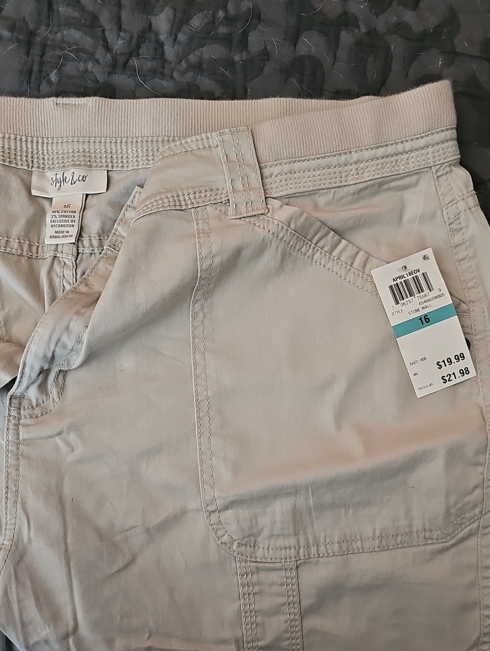 Style & Co. Women's Light Beige Cargo Pants